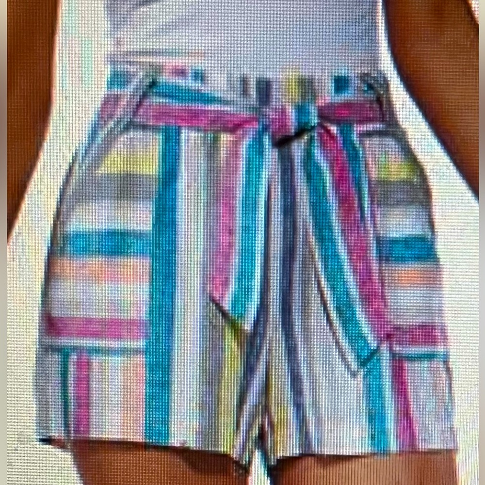 CATO Leinen Striped Shorts with Belt